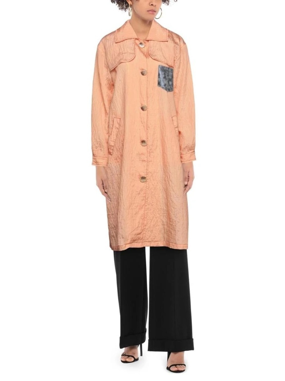 EBARRITO Lightweight Sheer Trench Coat Recycled Leather Eclectic Artisan Italy